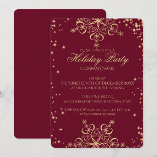 Goldene Snowflake Sparkasse Corporate Holiday Part Einladung