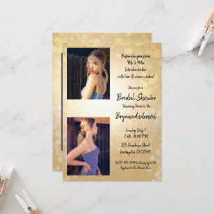 Goldene Sommerlichter Glamour Brautparty Einladung