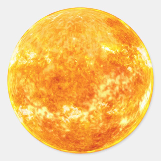 goldene Sonne Runder Aufkleber (Vorderseite)