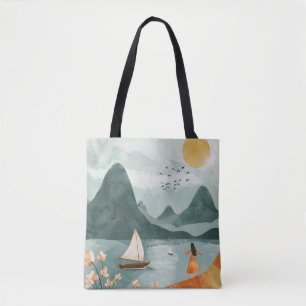 Goldene Sonne Teal-See Romantische Bergflucht