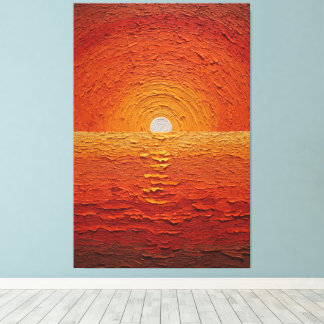 Goldene Sonne über dem Ozeanhorizont Abstrakte Wan Leinwanddruck