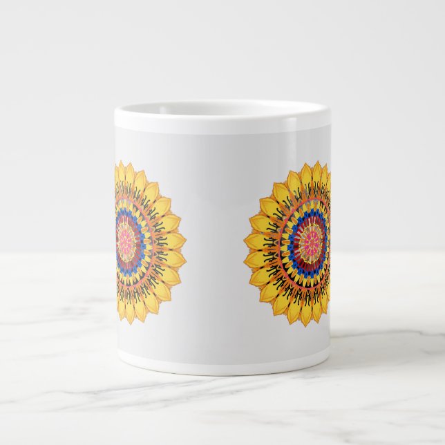 Goldene Sonneburst  Jumbo-Tasse (Vorderseite)
