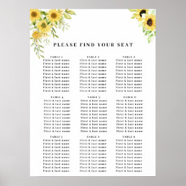 Goldene Sonnenblume Geometrische Rustikale Hochzei Poster