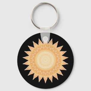 "Goldene Sonnenblume Mandala - Licht in dir" Schlüsselanhänger