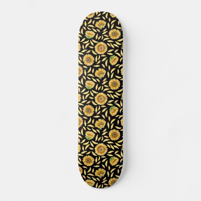 Goldene Sonnenblume Skateboard (Vorderseite)