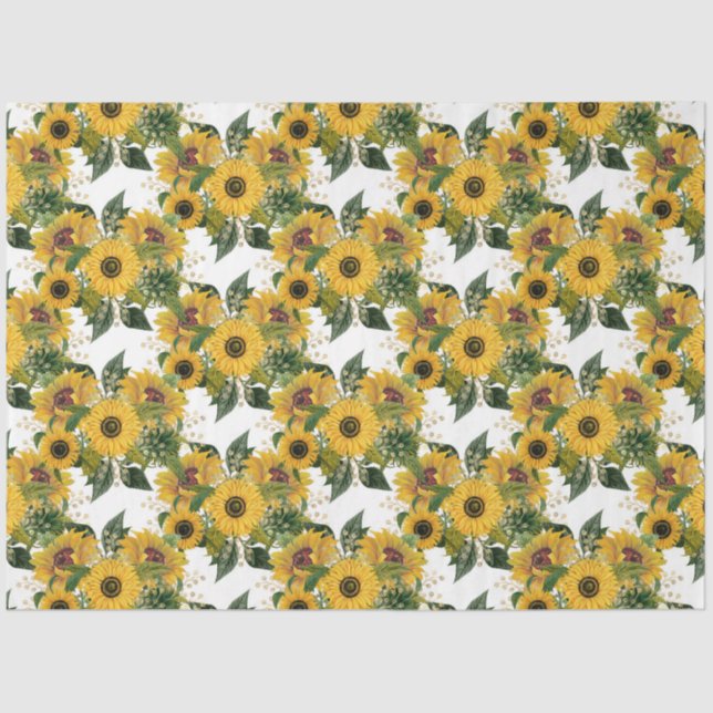 Goldene Sonnenblumen Design 7 Seidenpapier (Vorderseite)