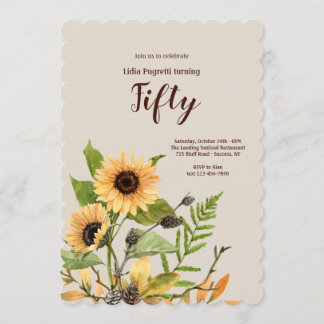 Goldene Sonnenblumen Einladung