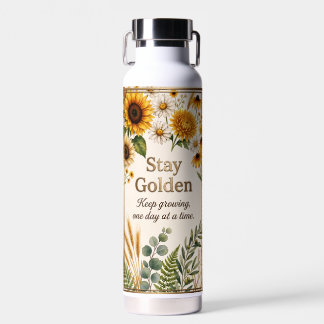Goldene Sonnenblumen-Ernte-Wasserflasche Trinkflasche