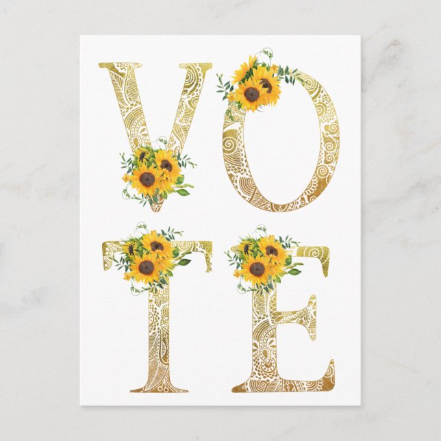 Goldene Sonnenblumen Postkarte (Vorderseite)