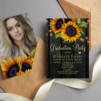 Goldene Sonnenblumen rustikale FOTO Graduierungspa
