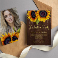 Goldene Sonnenblumen rustikale FOTO Graduierungspa