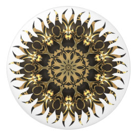 Goldene Sonnenflame Keramikknauf