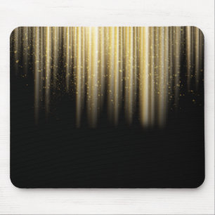 goldene Sonnenstrahlen auf Schwarz Mousepad
