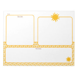 Goldene Sonnenstrahlen To-Do-Notizblock Notizblock