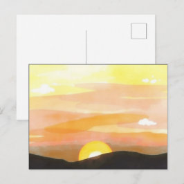 Goldene Sonnenuntergangs-Horizont-Ansichtskarte Postkarte