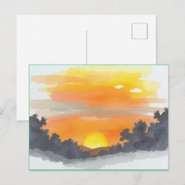 Goldene Sonnenuntergangs-Horizont-Idyll Ansichtska Postkarte