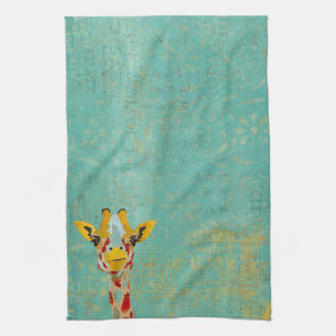 Goldene spähende Giraffe Handtuch