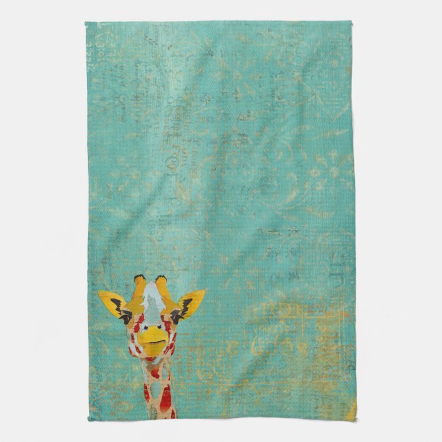 Goldene spähende Giraffe Handtuch (Vertikal)