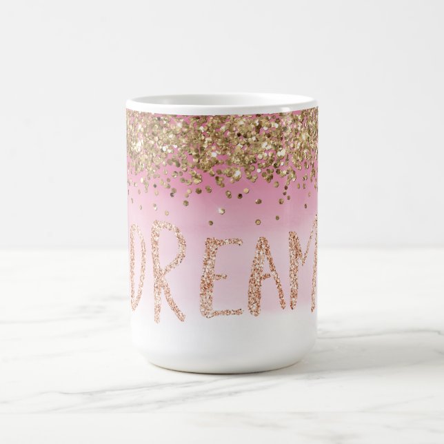 Goldene Sparkle Rosa Ombre Glitzer Traum Kaffeetasse (Mittel)