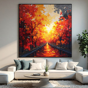 Goldene Spiegelungen Leinwanddruck