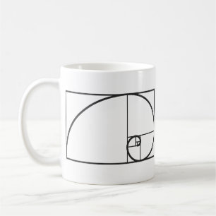 Goldene Spirale Minimale Geometrie Zeichnung Kaffeetasse