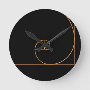 Goldene Spirale Runde Wanduhr
