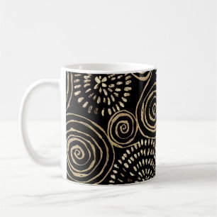 Goldene Spiralen aus Glitzer, abstrakt, nahtlos Kaffeetasse