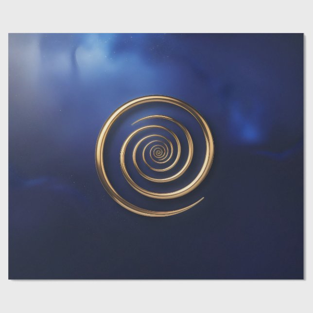 Goldene Spiralgalaxie Geschenkpapier (Flach)