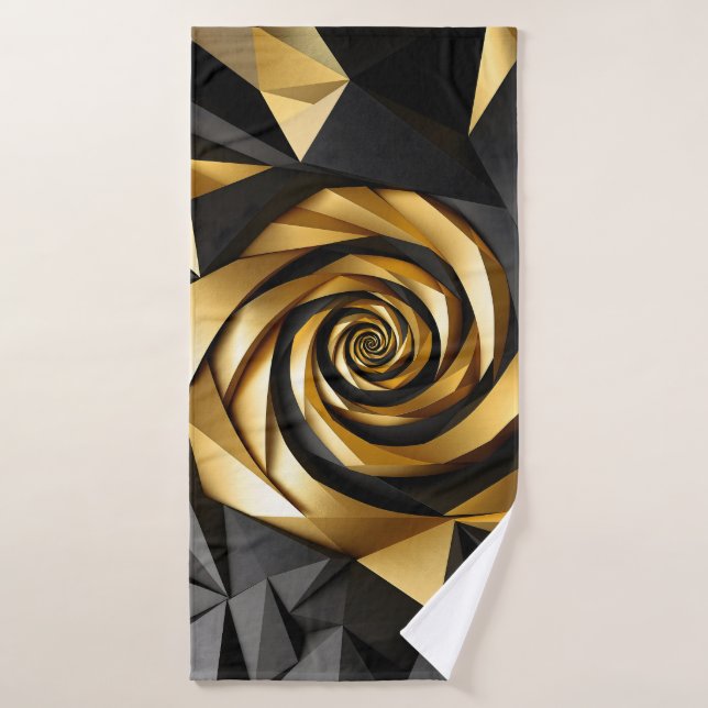 Goldene Spiralgeometrie Badehandtuch (Badehandtuch)