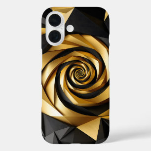 Goldene Spiralgeometrie iPhone 16 Hülle