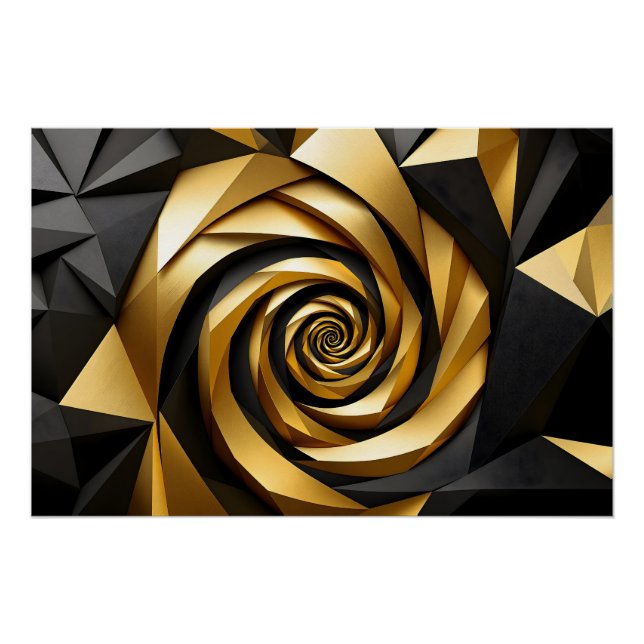 Goldene Spiralgeometrie Poster (Vorderseite)