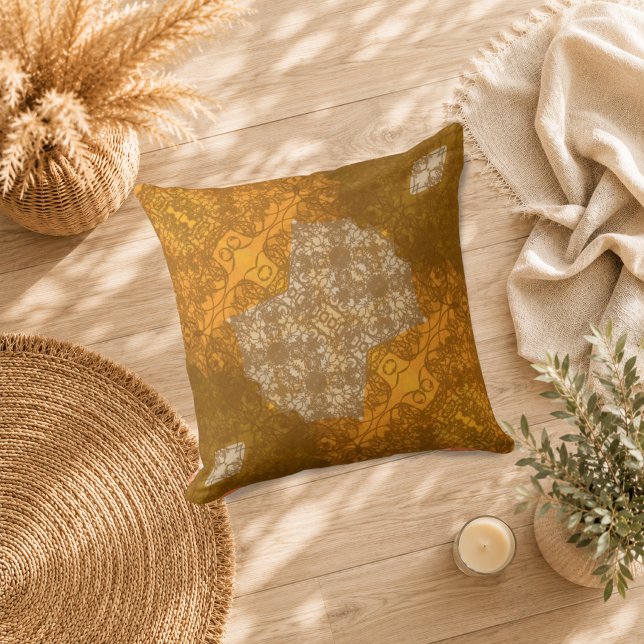 Goldene Spitzenmosaik Kissen (Von Creator hochgeladen)