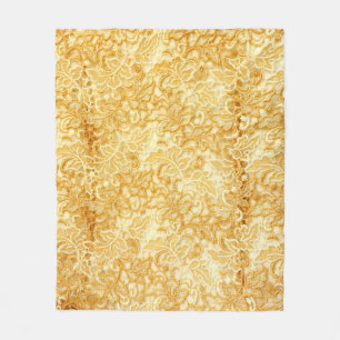 Goldene Spitzenstoffdetail, Stoff. Fleecedecke