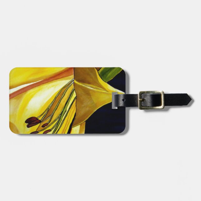 Goldene Splendor-Lilie Originelle Kunst Gepäckanhänger (Vorderseite horizontal)