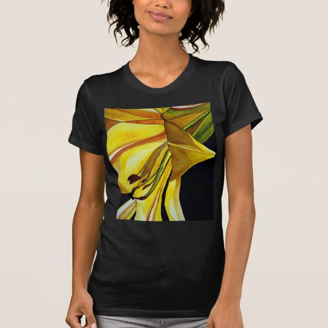 Goldene Splendor-Lilie Originelle Kunst T-Shirt (Vorderseite)