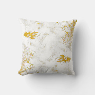 Goldene Spritzer Textur. Pinselstrich Designelemen Kissen