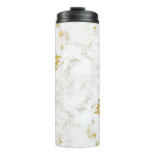 Goldene Spritzer Textur. Pinselstrich Designelemen Thermosbecher