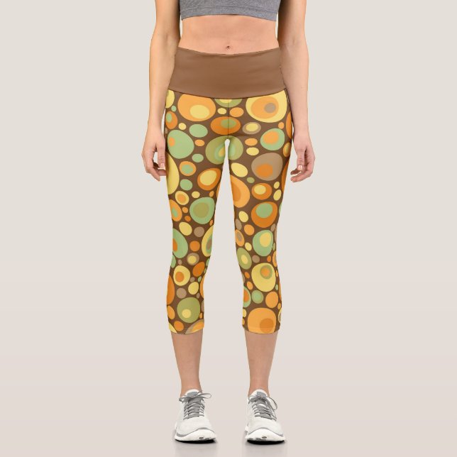 Goldene Steinchen Capri Leggings (Vorderseite)