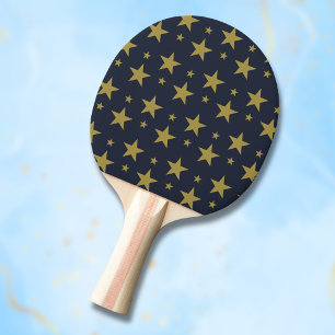 Goldene Sterne auf Marineblau – Elegant und Zeitlo Tischtennis Schläger