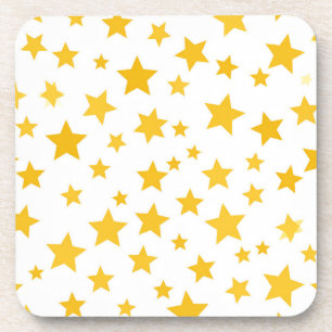 goldene Sterne auf weißem Hintergrund Getränkeuntersetzer