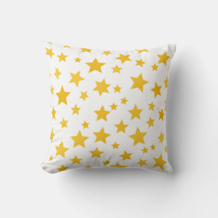 goldene Sterne auf weißem Hintergrund Kissen