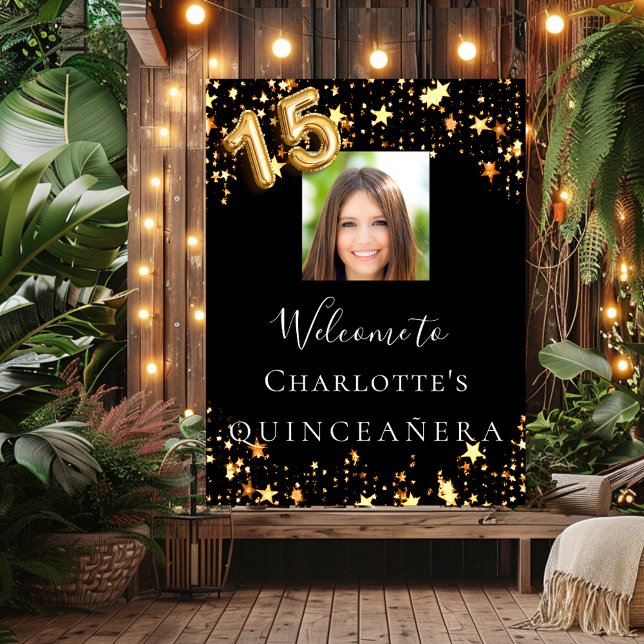 Goldene Sterne aus Quinceanera Foto willkommen Poster (Von Creator hochgeladen)