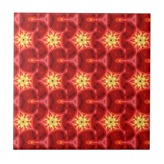 goldene Sterne aus roter Kachel (Vorderseite)