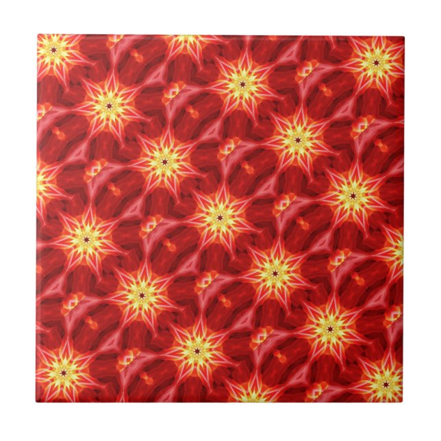 goldene Sterne aus roter Kachel (Vorderseite)