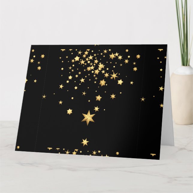 Goldene Sterne Dankeskarte (Vorderseite)