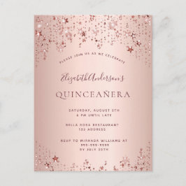 Goldene Sterne der Quinceanera-Rose erfreuen sich  Postkarte