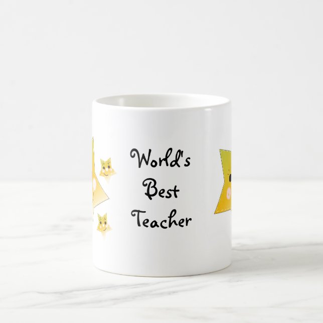 Goldene Sterne - Die beste Tasse für Lehrer der We (Mittel)