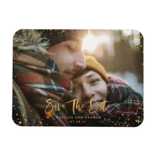 Goldene Sterne Drehbuch Foto Moderne Hochzeit Magnet