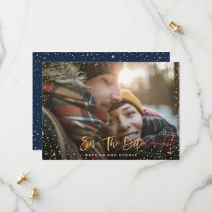 Goldene Sterne Drehbuch Foto Moderne Hochzeit Save The Date