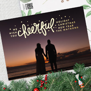 Goldene Sterne FOTO Weihnachtsgrüße Folien Feiertagskarte